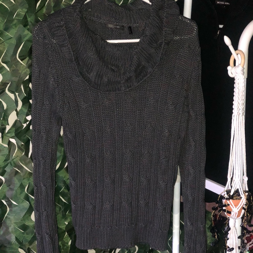 Daisy Fuentes Dark Gray Cowl Neck Sweater